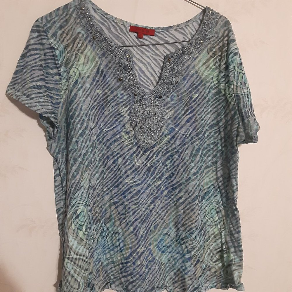 5/$20 Joni B. Womens Embellished Top Size XL